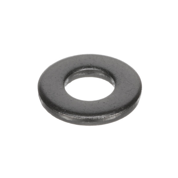 An Edlund W010 flat washer, a black round object with a hole.