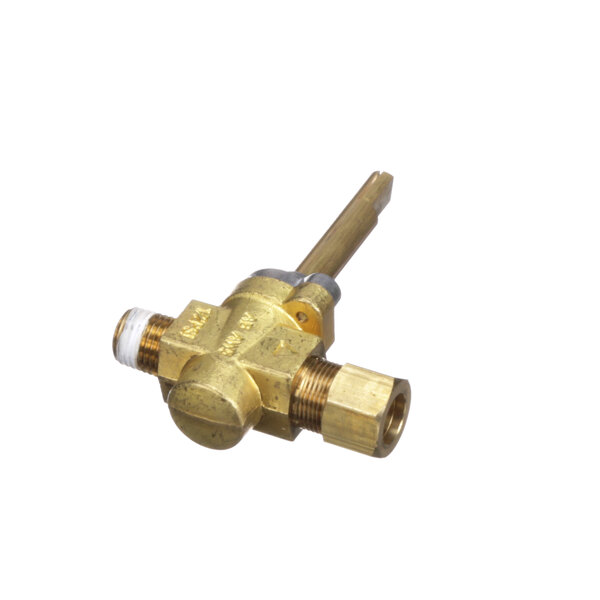 A close-up of a brass Montague gas valve.