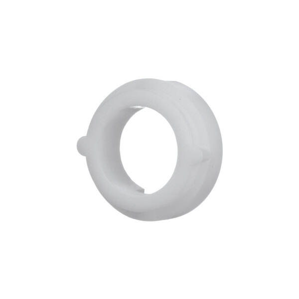 A white round plastic front roller coupling.