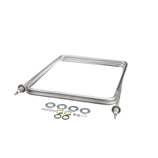 A stainless steel metal frame for a Henny Penny fryer element.