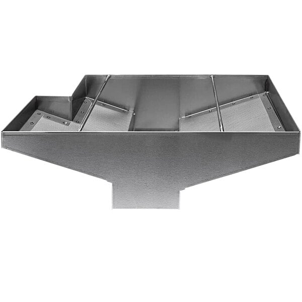 A Frymaster metal tray with two compartments.