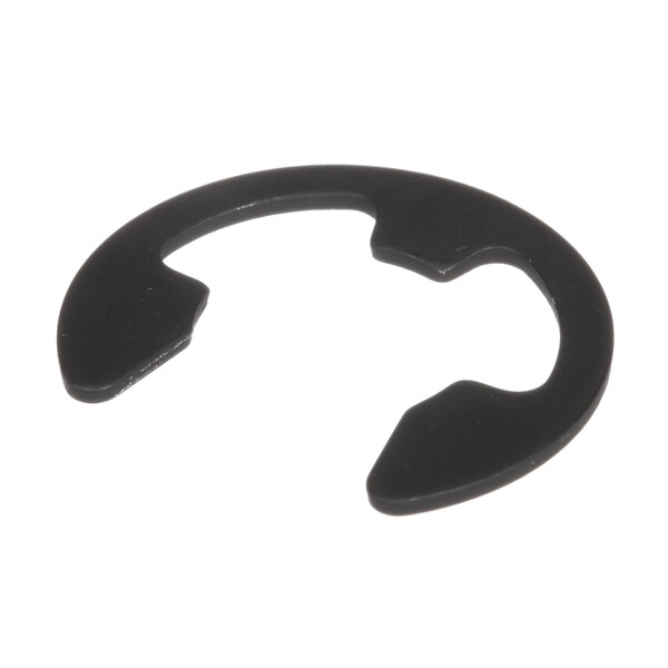 A black circular plastic ring with a hole in it.