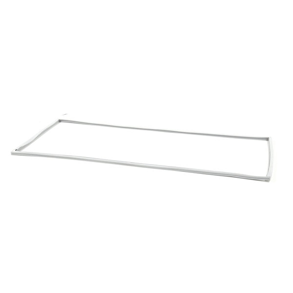 A white rectangular gasket with a white metal frame and white handle.