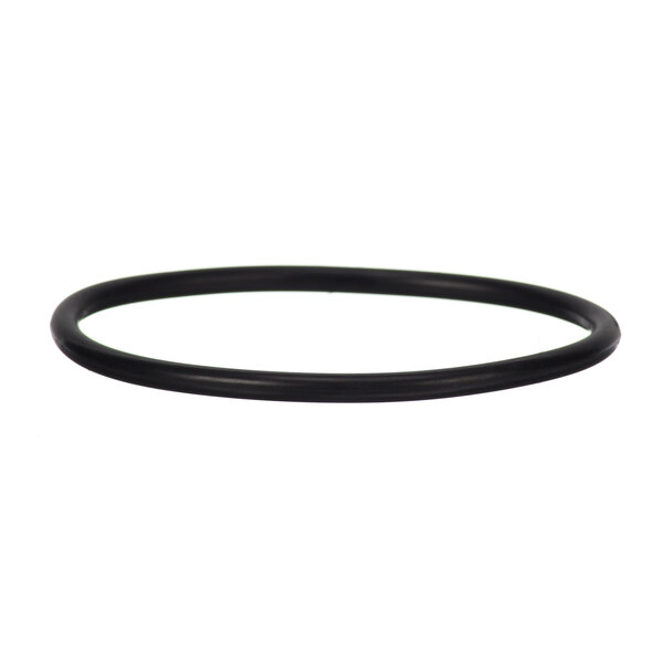 A black rubber Hobart O ring on a white background.