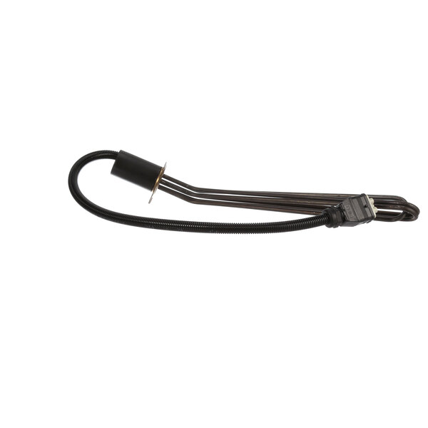 A black cable with a black connector on a white background.