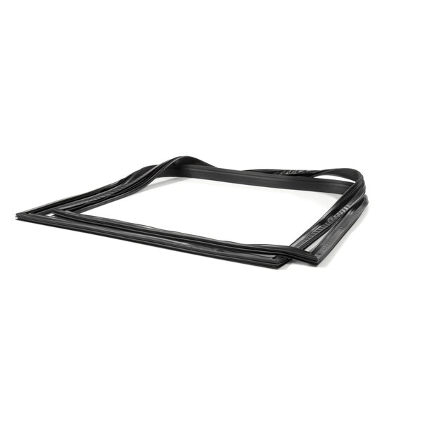 A black rubber door gasket in a black plastic frame on a white background.