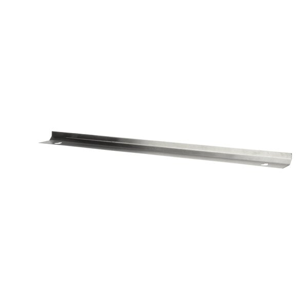 A stainless steel Randell pen rail bracket with a long rectangular shape.
