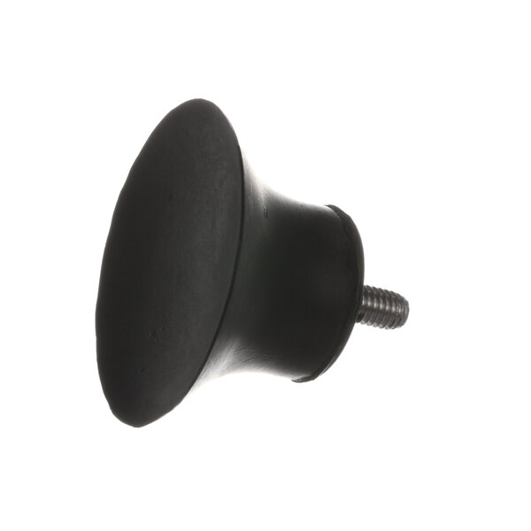 A black rubber knob with a screw.