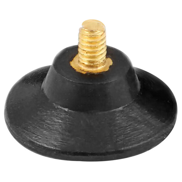 A black and gold screw with suction cups.