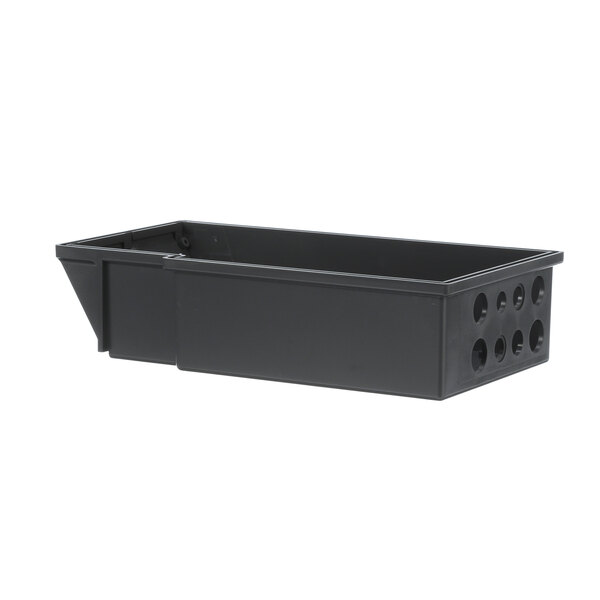 A black plastic Bizerba housing tray with holes in it.