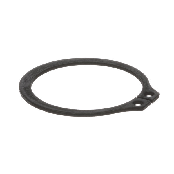 A black rubber ring with a hole in it on a white background.