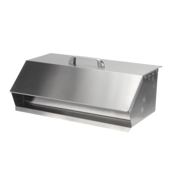 A stainless steel Gaylord extractor cartridge box with a lid on a counter.