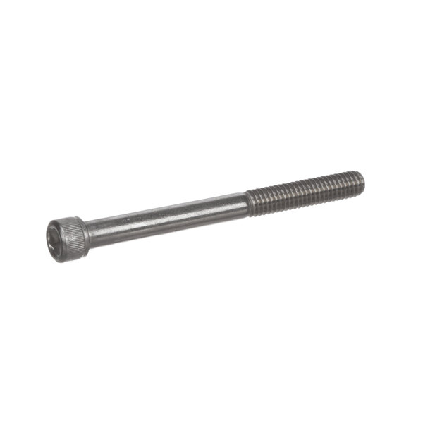 A close-up of a Hobart metal screw with a metal head.