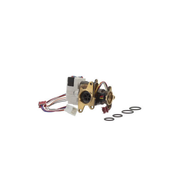 A Rinnai water flow servo valve kit with a small electric motor and wires.