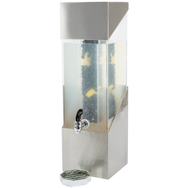 CalMil 19913INF55 3 Gallon Square Stainless Steel Beverage Dispenser