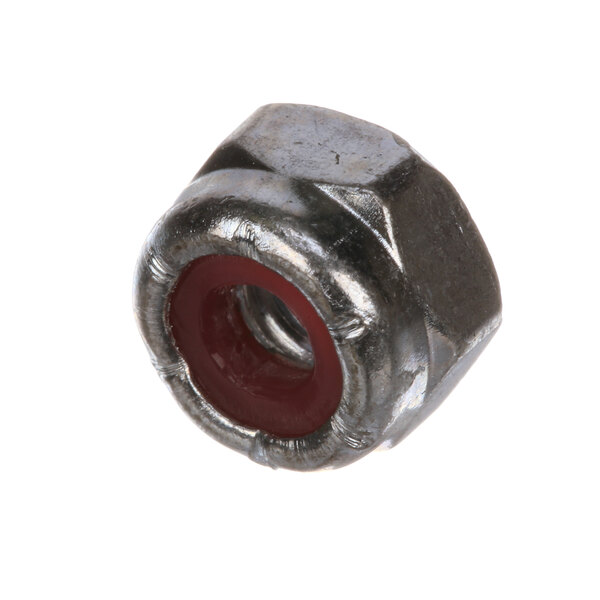 A close-up of a Hobart nut with red paint on it.