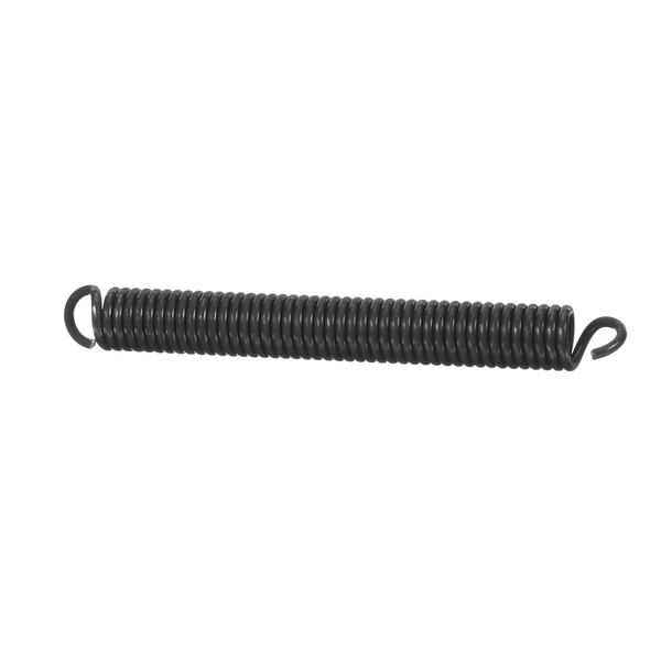 A black coiled tension spring.