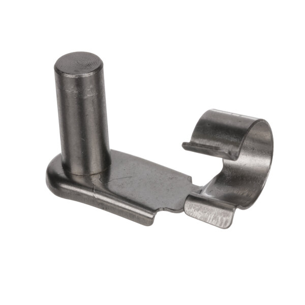 A close-up of a Barker door guide piece for refrigeration equipment with a screw.