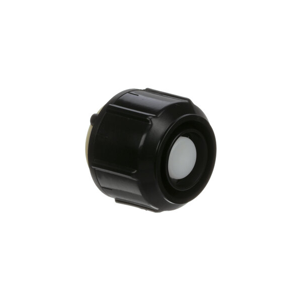 A black plastic oval nozzle with a white circle inside.