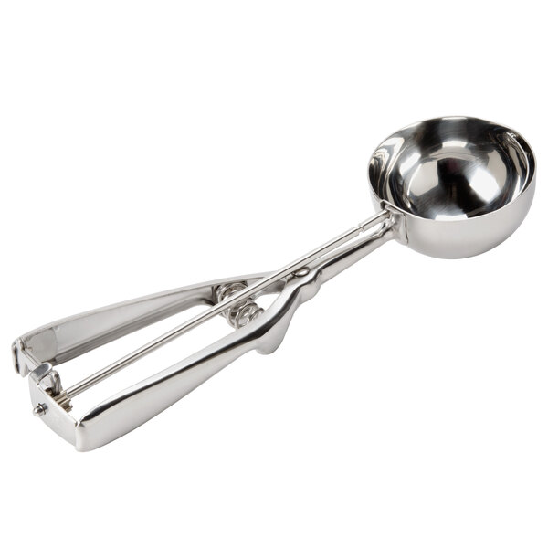 #10 Round Stainless Steel Squeeze Handle Disher - 3.75 oz.