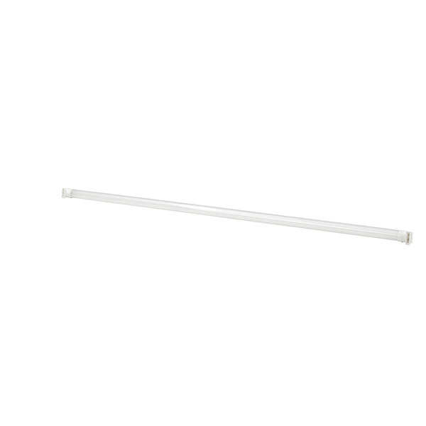 A white light fixture with a long white tube.