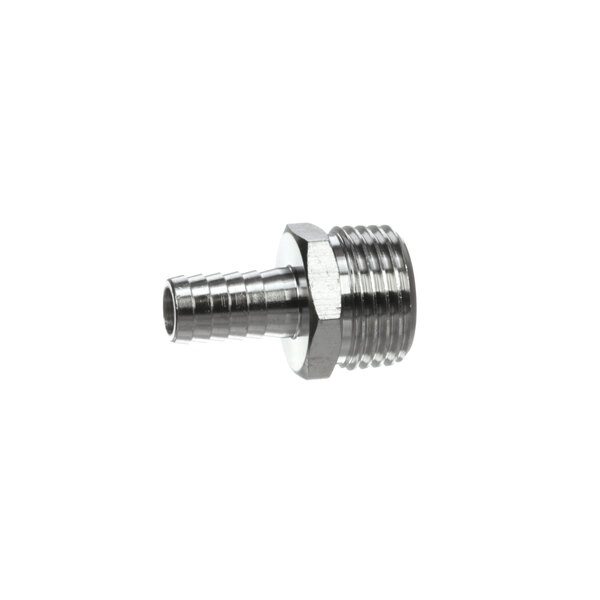 A stainless steel Lancer threaded pipe adapter.