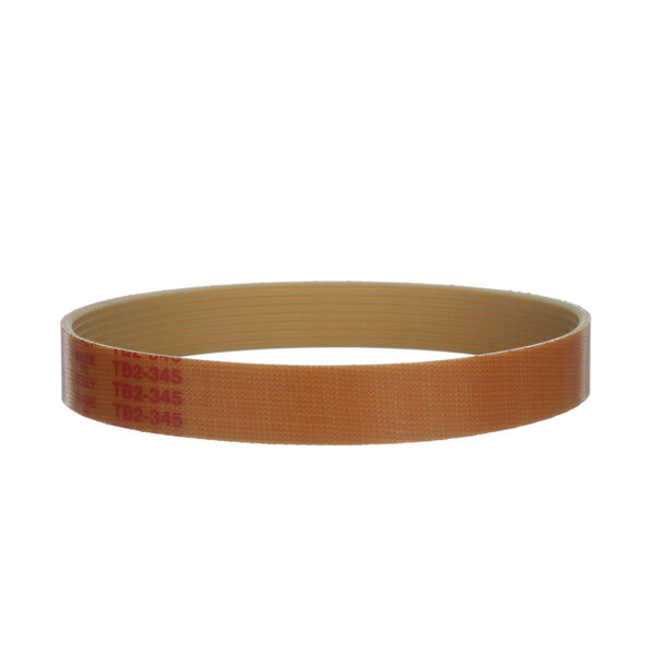 A brown Anvil America belt with a red stripe.