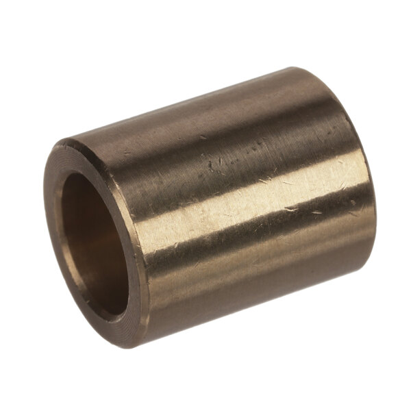 A close-up of a bronze bushing for a metal pipe.