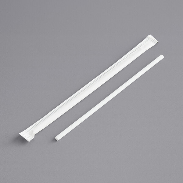 Choice 5 3/4 Slim White Wrapped Sip Straw - 12000/Case