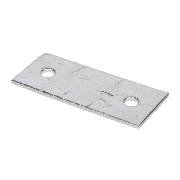 A silver metal rectangular Rinnai insulation plate with holes.