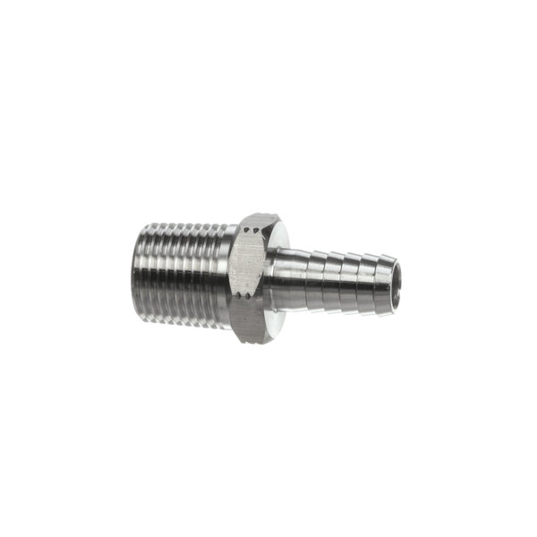 A stainless steel Lancer threaded male adaptor.