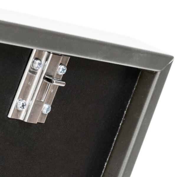 Aarco P7C Single Pedestal Chrome Frame Black Marker Board with Neon