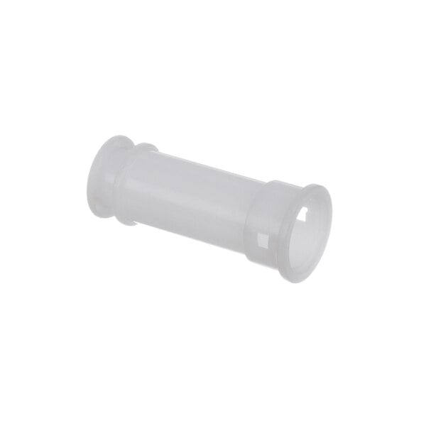 A white plastic pipe with a hole in it.