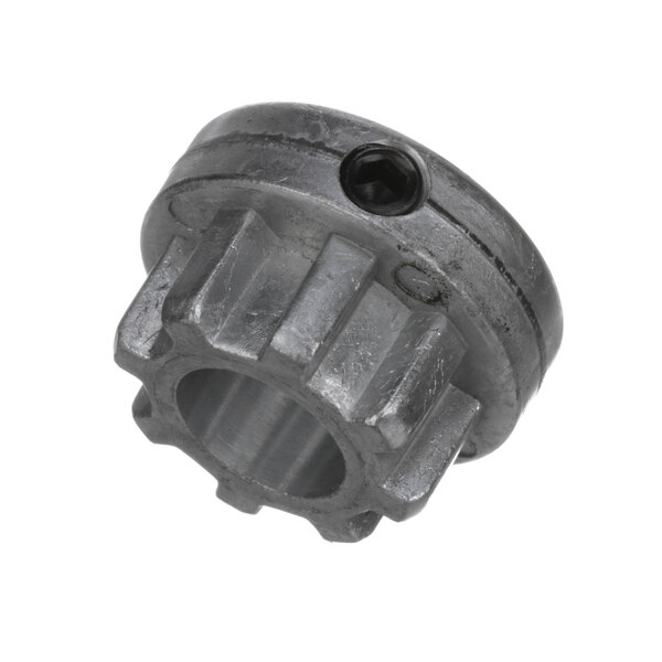 A close-up of a Glastender metal gear shaft hub with an open hole.