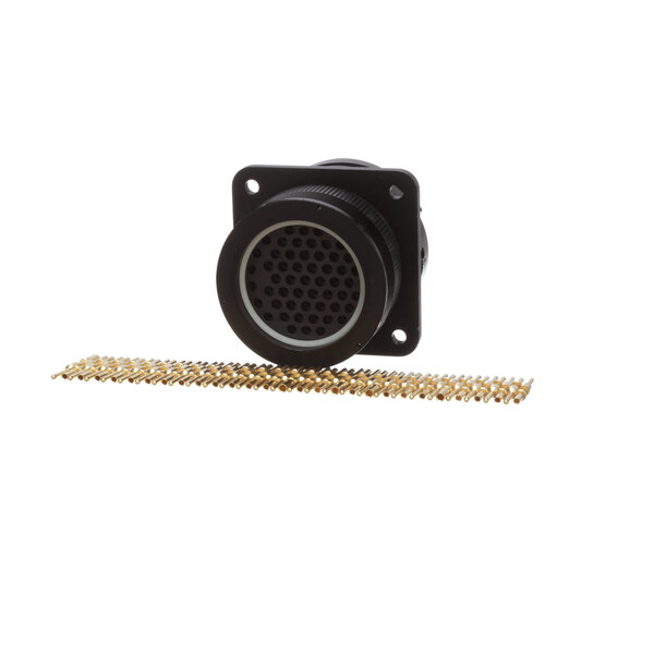 A black A La Cart receptacle connector with gold wire.