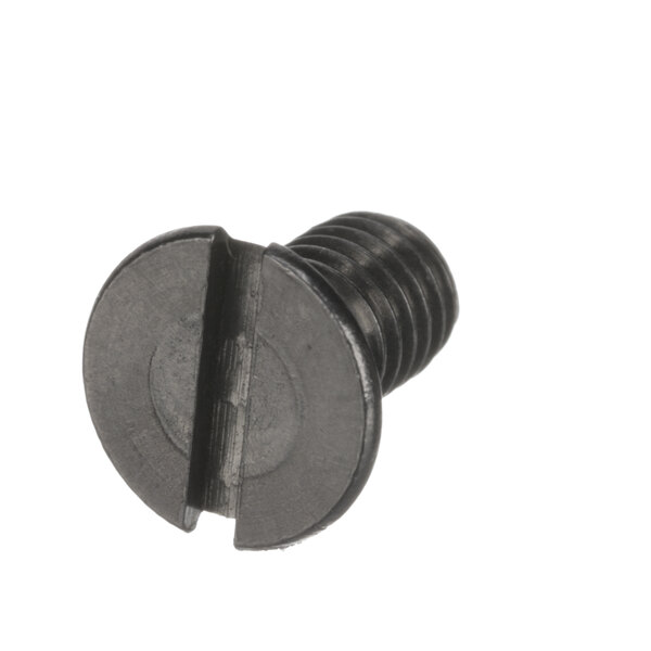 An Edlund stainless steel screw with a flat head.