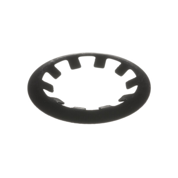 A close-up of a BKI black circular push nut with holes.