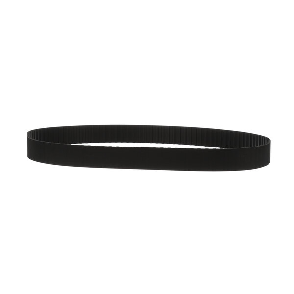 A black rubber belt with a white strip.