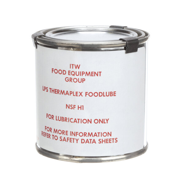 A white can of Hobart food equipment lubricant with a label.