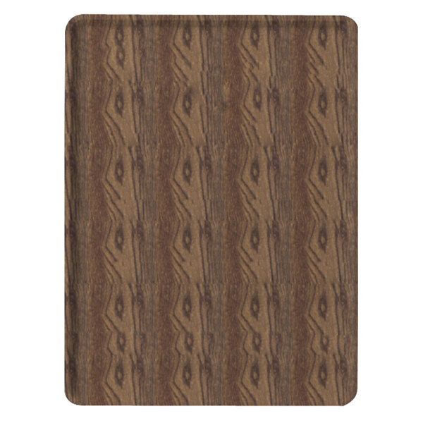 A Cambro Country Oak wood-look dietary tray with a wood grain pattern.