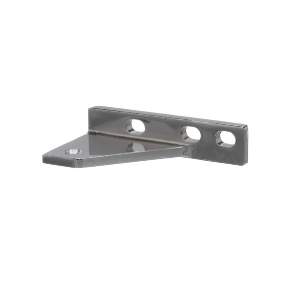 A stainless steel Kelvinator bottom right hinge bracket with two holes.