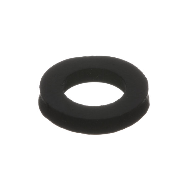 A black rubber Hobart washer on a white background.