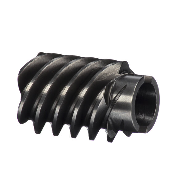 A black metal Hobart worm gear with a hole in it.