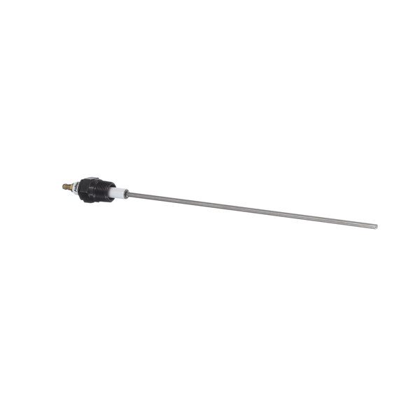 A long metal rod with a black handle.