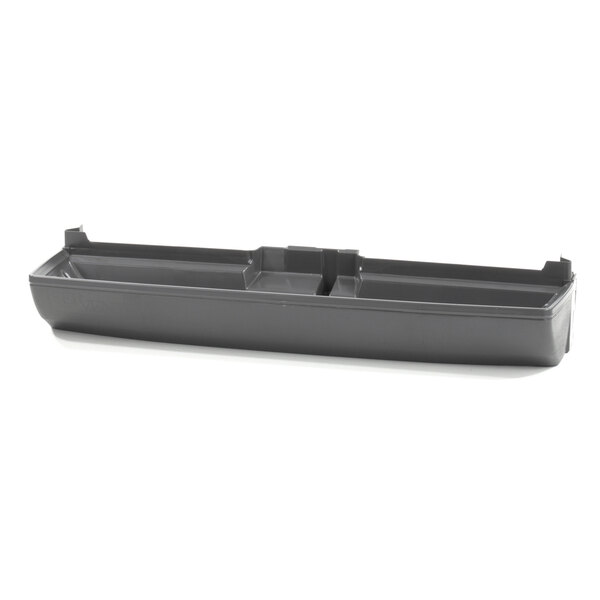 A grey rectangular Servend drip tray with two compartments.