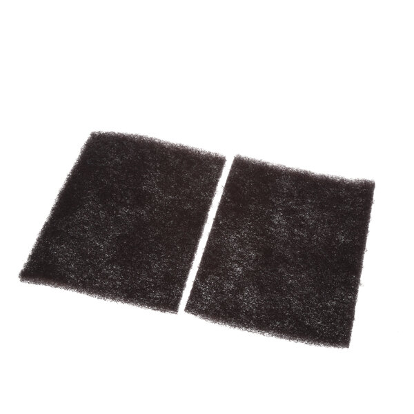 Two black Pizzamaster cleaning cloths.