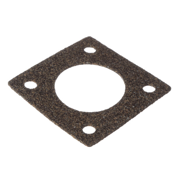 A brown rubber gasket with holes.