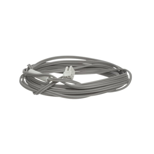 A grey wire with a white plug on the end.