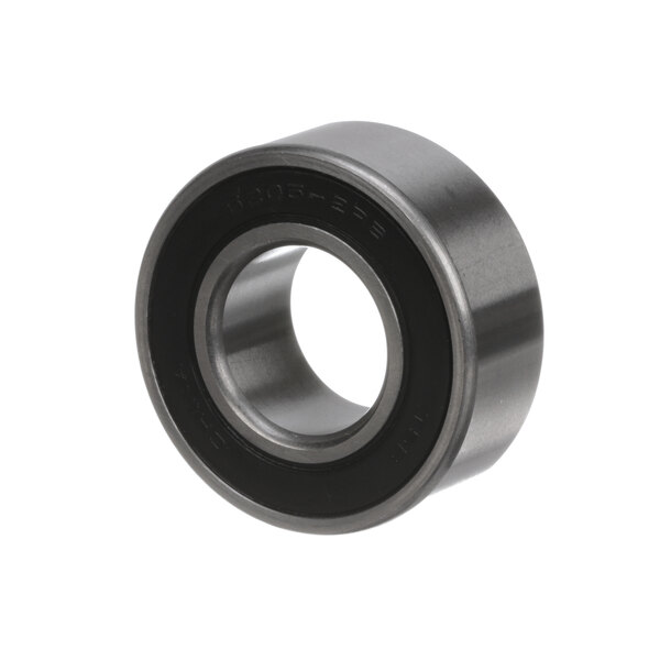 A close-up of a Hobart ball bearing with a black rubber seal.