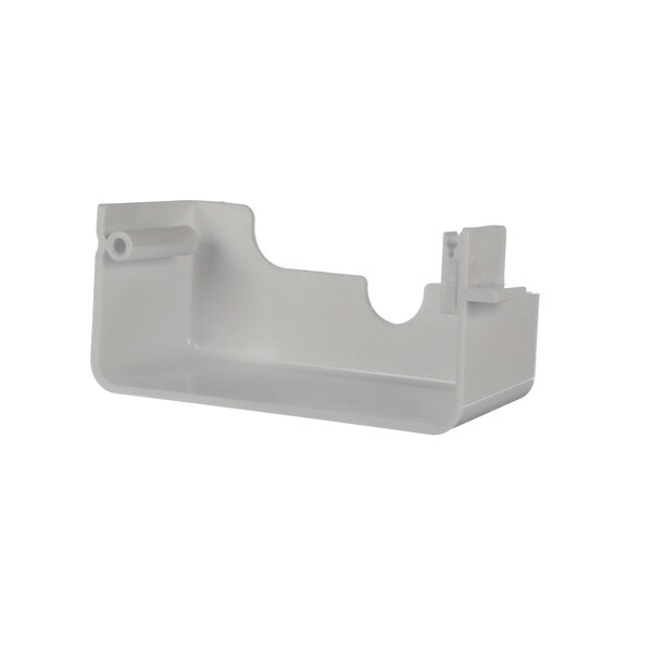 A white plastic Carpigiani Casing Head Dispense holder with two holes.